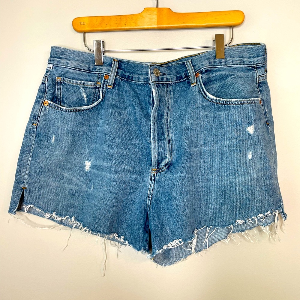 Citizens Of Humanity Blue Jean Shorts Distressed Cut-Off